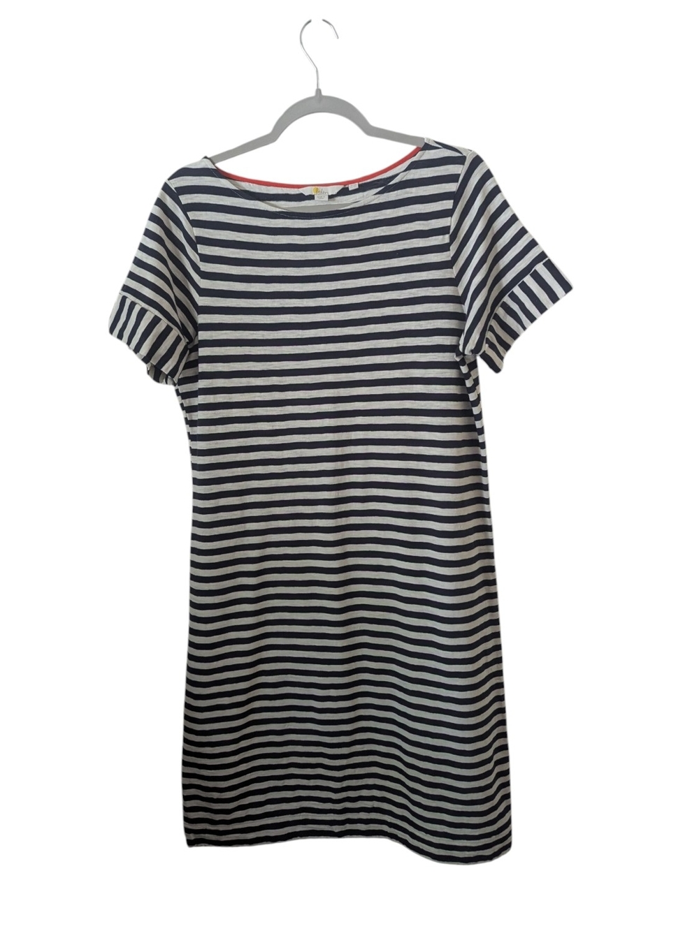 Boden Navy and White Striped Short Sleeve Mini Dress